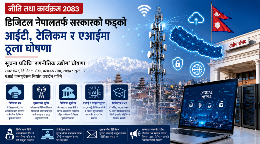 सूचना प्रविधिलाई  राष्ट्रिय रणनीतिक उद्योग  घोषणा, नेपाललाई  टेक हब  बनाइने