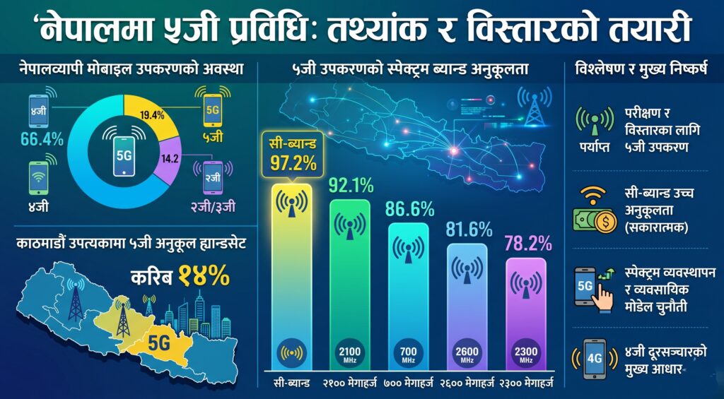 नेपालमा ५जी प्रयोगकर्ता अझै सीमित, तर परीक्षण र विस्तारका लागि पर्याप्त छन् ५जी मोबाइल
